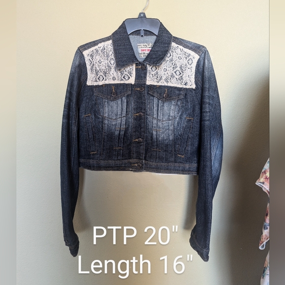 Hot Kiss Large Denim & Lace Jacket - Picture 2 of 6